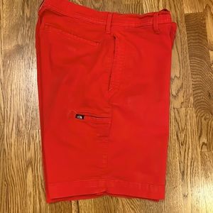 The north face red men’s shorts, size 34